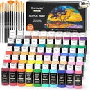 Shuttle Art Acrylic Paint, 50 Colors Acrylic Paint Set, 2oz/60ml Bottles, Rich Pigments, Water Proof, Premium for Artists, Beginners and Kids on Canvas Rocks Wood Ceramic Fabric by TinyTreasures Baby Boutique