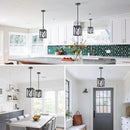 Farmhouse Lantern Pendant Light Fixtures Ceiling Hanging Rustic Chandelier Black (1 Light) by CozyNest Decor