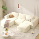 Modular Sectional Sofa with L-Shape Chaise,Cloud Sectional Modern Sleeper Couch with Deep Seat,Sponge Compression Sofas No Assembly Required (Beige-Corduroy Fabric) 1pcs by CozyNest Decor