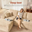 ovios 105” Modular Sectional Sofa with Thicken Seat Cushion, Cloud Couch with Deep Seat, Modern L-Shape Sofas Couches with Chaise,Upholstered Couches for Living Room Bedroom,Beige by CozyNest Decor