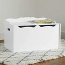 Amazon Basics Kids Toy Box, Wooden Organizer Storage Chest,White, 30" x 18" x 19" by CozyNest Decor