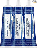 Dr. Bronner’s All-One Toothpaste Pack of 3– Peppermint, 5 oz– Fluoride-Free Toothpaste for Adults, SLS-Free, 70% Organic & Natural Ingredients, Vegan, Helps Freshen Breath & Reduce Plaque by CozyNest Decor