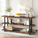 70.8 Inch Extra Long Console Table for Entryway, Narrow Hallway Table, Wood Sofa Table with 3 Tier Storage Shelves for Living Room by CozyNest Decor