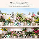MACKENZIE-CHILDS Flowerpot, Decorative Garden Pot for Growing Plants, Green-and-White Emerald Check by GreenHaven Gardens