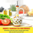 15Oz Ceramic Handmade Oil Dispenser with 3 olive design by CozyNest Decor