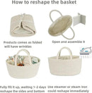 Diaper Caddy Organizer Cotton Rope Baby Basket Nursery Storage and Portable Tote Bag for Car Ideal Baby Shower Gifts and Registry Must-Have for Newborn Essentials Large striped by CozyNest Decor