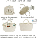 Diaper Caddy Organizer Cotton Rope Baby Basket Nursery Storage and Portable Tote Bag for Car Ideal Baby Shower Gifts and Registry Must-Have for Newborn Essentials Large striped by TinyTreasures Baby Boutique