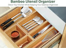 Kootek Bamboo Drawer Organizer with Removable Dividers, 6 Pcs Adjustable Kitchen Drawer Organizer Utensils Bamboo Organizers Silverware Storage Box Cutlery Tray Multi-Use for Bathroom, Makeup, Office by CozyNest Decor
