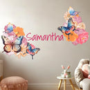 Personalized Name Butterfly Wall Decal for Girls Room and Baby Nursery - Pink Decorations for Birthday (C. Garden Butterflies) by TinyTreasures Baby Boutique