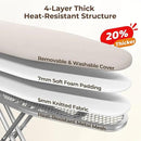 Yaheetech Foldable Ironing Board, Heavy Duty Iron Board with 9 Adjustable Heights, 4 Layer Cover and Safety Iron Rest, 52X14 Compact and Space Save Iron Board for Home Laundry Room Use, Beige by CozyNest Decor