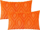 decorUhome Fall Throw Pillow Covers 12x20 Inch Set of 2, Soft Plush Decorative Faux Fur Orange Solid Couch Pillow Covers, Accent Farmhouse Neutral Lumbar Euro Pillow Cases for Sofa Bed Living Room by CozyNest Decor