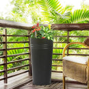 KOL 22''H 2-Pack Planter with Water Level Indicator - Galvanized Steel Pot - Self Watering Planters Flower Pot for Plant - Inner Pot Design - Round Metal Planter Box - Indoor Outdoor Planting - Black by CozyNest Decor