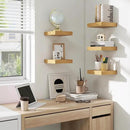 fuqing Floating Shelves for Wall, Bathroom Shelf Wall Mounted for Storage, Shelves with Invisible Bracket for Bedroom, Kitchen, Living Room, Farmhouse Small Book Shelf, 6.5 Inch Set of 3, Oak by CozyNest Decor