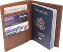 WANDERINGS Leather Travel Wallet with Passport Holder - 5.5" x 4" - Genuine Leather Case with RFID Blocking for Men and Women - Folding Wallet for Passports by TinyTreasures Baby Boutique