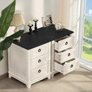 18" Farmhouse Night Stand with 3 Drawers, Wood End Table Dresser for Bedroom, White Nightstand, Bed Side Table with Metal Handle, Bedside Cabinet for Bedroom Living Room, Closet by CozyNest Decor