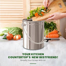 Utopia Kitchen Compost Bin for Kitchen Countertop, 1.3 Gallon Compost Bucket for Kitchen with Lid, Includes 1 Spare Charcoal Filter, Home Essentials - (Silver) by GreenHaven Gardens