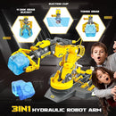 SMIESSKIDDO 3 in 1 Hydraulic Robot Arm - 220 Pcs STEM Building Toys with 4-Jaw Grab, Suction & Tongs for Kids 8-12 | No Batteries Needed Engineering Gift for Boys & Girls Ages 9 10 11 by TinyTreasures Baby Boutique