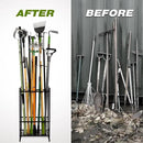 Garden Tool Organizer, Yard Tool Tower Rack for Garage Organization and Storage, Up to 35 Long-Handled Tools/Rakes/Brooms, Heavy Duty Steel Garden Tool Stand for Shed, Outdoor, Black by GreenHaven Gardens