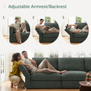 HONBAY Modular Sectional Couches with Storage Corduroy Sleeper Sofa Modular Sectional Couches for Living Room,Green by CozyNest Decor