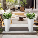 Kante Tall Round Planter Set of 2, 23 Inch Tall Decorative Planter Pots for Outdoor Indoor Garden Patio Front Porch (White) by GreenHaven Gardens