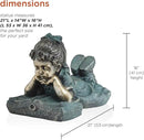 Alpine Corporation 16" Tall Indoor/Outdoor Girl Laying Down Reading Book Statue Set Yard Art Decoration by GreenHaven Gardens