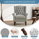 UIXE High Back Accent Chairs Set of 2, Upholstered Armchair in Fabric, Retro Wingback Arm Chair for Living Room, Comfy Single Sofa Bedroom Reading Seat with Solid Wood Legs - Light Gray by CozyNest Decor