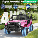 2 Seater Ride On Car Truck with Remote Control XL, Kids 24V Battery Powered Electric Vihicle w/21 in Seat, 3 Speeds, 2WD/4WD Switichable, Shock Absorbers,Bluetooth, Flower, Gift Choice by TinyTreasures Baby Boutique