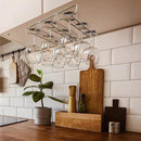 DecoBros Under Cabinet Wine Glass Stemware Rack Holder, Chrome by CozyNest Decor