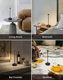 Modern Cordless Table Lamp Set of 2, Portable LED Desk Lamps, 5000mAh Rechargeable Battery Operated Lighting for Bedroom Dining Room Restaurant Coffee Shop Camping Night Light (Black) by CozyNest Decor