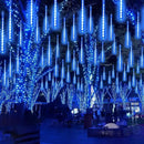 EXF 2-Pack Christmas Decorations Light Outdoor, Meteor Shower Lights 16 Tubes 384 LEDs Indoor Outdoor Rain Drop String Lights for Xmas Tree Roof (Blue) by GreenHaven Gardens