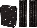 Amazon Basics Portable Blackout Curtain Shade with Suction Cups, 50" W x 78"L, 2-Pack, Moon and Stars by TinyTreasures Baby Boutique