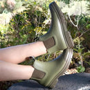 HISEA Women's Short Rain Boots Waterproof Garden Shoes Rubber Chelsea Boots Anti-Slipping Rainboots for Ladies with Comfort Insole Lightweight Stylish Ankle Rain Shoes Outdoor Work Booties by GreenHaven Gardens