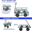Heavy Duty 400 Lbs Capacity Mesh Steel Garden Cart Folding Utility Wagon with Removable Sides Multi-Purpose by GreenHaven Gardens