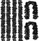 Joyhalo 6 Pack 5.7FT Black Maple Leaf Garland,Halloween Artificial Hanging Black Vines,Halloween Outdoor Garland for Mantle,Door Frame,Fireplace and Thanksgiving Decor by CozyNest Decor