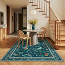 3x5 Washabl Rug with Insect Print - Bug Rug Non-Shedding Stain Resistant Soft Small Carpet for Bedroom, Low Pile Ultra-Thin Machine Washable Carpet for Nursery,Entrance, Office (3'x5' Teal) by TinyTreasures Baby Boutique