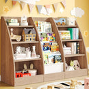 4 Tier Kids Bookshelf, 4 Layer Sling Kids Book Shelf for Kids Rooms, XXL Wood Children Bookcase,Baby Storage Book Rack,Toddler Bookshelf, Book and Toy Organizer,Book Display Shelf Burlywood by TinyTreasures Baby Boutique