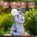 Solar Elephants Outdoor Garden Statues: Outside Decor with Lights Clearance for Yard Art Lawn Ornaments Porch Patio Balcony Home House - Birthday Gifts for Grandma Mom Women by GreenHaven Gardens