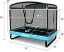 GYMAX Trampoline for Kids, 6FT Toddler Trampoline with Swing & Enclosure Safety Net, ASTM Approved Rectangle Recreational Trampoline for Indoor/Outdoor, Birthday for Baby Boys & Girls by TinyTreasures Baby Boutique