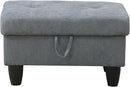 Ottoman Rectangular Storage Ottoman Bench, Flannel Footrest Stool Footstool with Lid for Living Room, Bedroom, Entryway, Dark Gray, 28.5"x19"x17.5" by CozyNest Decor