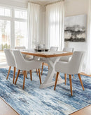Amada 6x9 Washable Area Rug, Modern Abstract Living Room Rug with Non-Slip Backing & Short Pile, Large Rug with Abstract Pattern for Living Room, Bedroom and Dinning Room, Blue by TinyTreasures Baby Boutique
