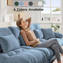 Modular Sectional Sofa, Comfy Cloud Couch Oversized Loveseat with Ottoman, Sectional Couches for Living Room, Modern Chenille U Shaped Couch, Sleeper Deep Seat Sofa with Throw Pillows, Blue by CozyNest Decor