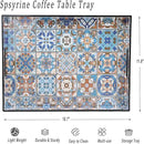 Spsyrine Serving Tray with Handles, Plastic Decorative Tray for Coffee Table, Living Room, Home Decor,Boho by CozyNest Decor