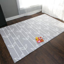 Baby Care Play Mat (Large, Sea Petals - Grey) 82'' x 55'' Original One-Piece Reversible Rollable Waterproof Play Mat for Infants, Babies, Toddler, and Kids by TinyTreasures Baby Boutique
