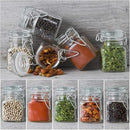 Spice Jars, 12 Pack 4oz Small Glass Jars with Airtight Hinged Lid, With 12 Spice Labels & Silicone Funnels, Airtight Glass Jars for Spices, Art Craft Storage (12 Pack) by CozyNest Decor