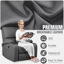 Rocking Recliner Chair, Massage Rocker Recliner Chair with Vibration Massage and Heat, USB and Type-C Ports,360° Swivel Faux Leather Chairs, Living Room, Bedroom, Nursery, RV, Dark Grey by TinyTreasures Baby Boutique