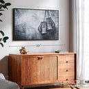 ElephantStock Boxing Gloves Wall Art - Horizontal Framed Canvas - 1-Piece Living Room Wall Decor - Photography Sports Canvas Print - Black and Gray Decor for Wall - 40" X 27" by CozyNest Decor