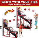 AOKESI Arcade Basketball Game Set Indoor for Kids Basketball Hoop Outdoor Sports Play Toy for Toddler Boys Girls 3-5 6-7 8-12 Years Old Adjustable Height with 4 Balls by TinyTreasures Baby Boutique