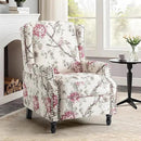 UIXE Pushback Recliner Chair, Fabric Upholstered Armchair Push Back Accent Chair for Living Room, Rivet Trim Home Theater Single Sofa Bedroom Reading Seat with Footrest - Beige Floral by CozyNest Decor