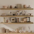 48 Inch Floating Shelves, 8 Inch Deep Floating Shelves for Wall, Hanging Shelf with Invisible Brackets, Wall Mounted Display Shelves for Bathroom, Bedroom, Living Room,3 Tier by CozyNest Decor