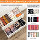 6 Pack Sock Underwear Drawer Organizer Dividers, 58 Cell Foldable Fabric Dresser Closet Organizers and Storage Bins for Clothing, Baby Clothes, Bra, Panty, Scarf, Ties (Grey) by CozyNest Decor